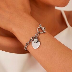 Silver Heart Charm Bracelet